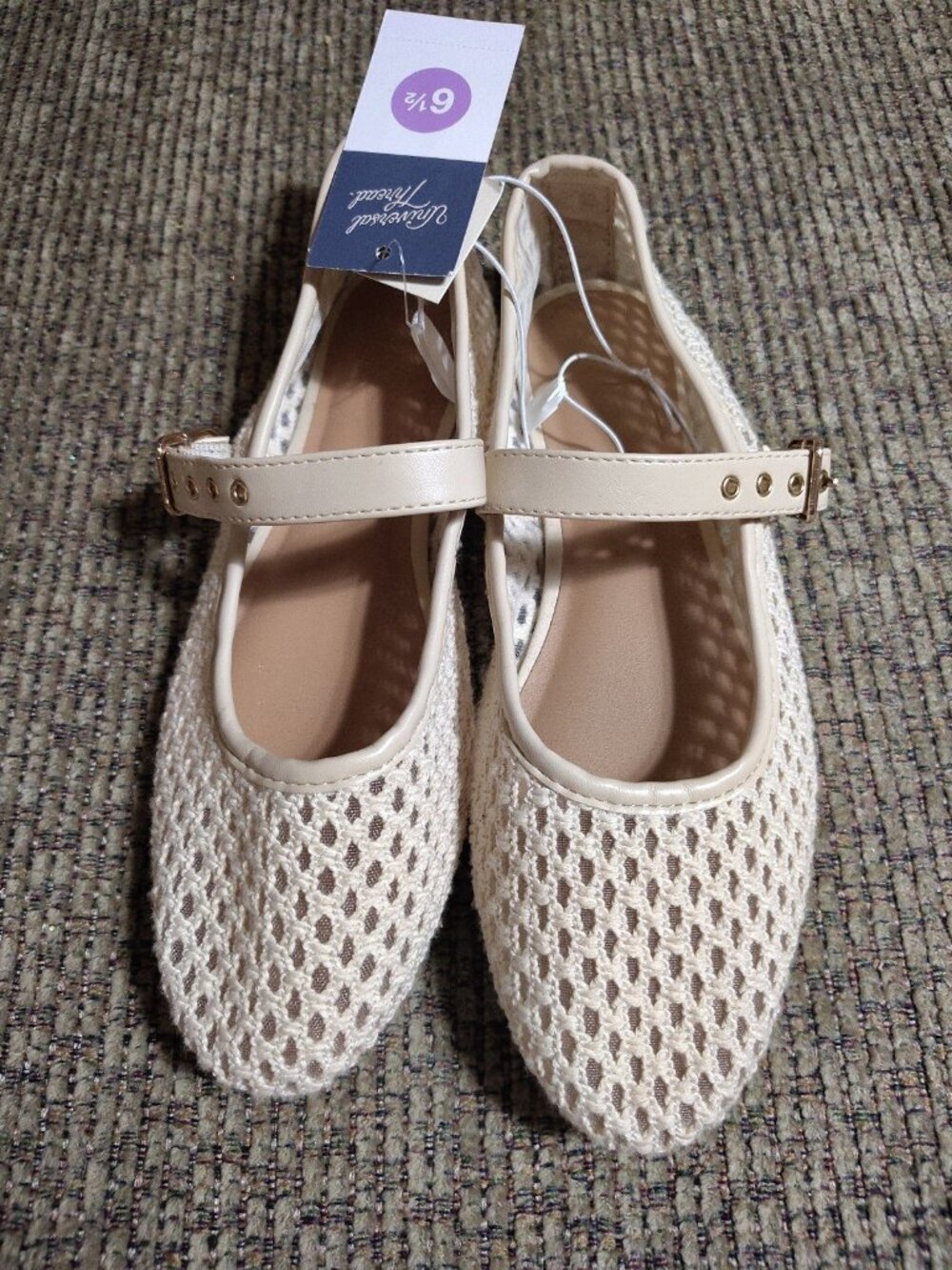 Universal Thread Women's Sylvia Woven Mary Jane Ballet Flats wit Memory Foam 6.5